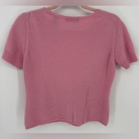 Valerie Stevens 2 Ply 100% Cashmere Short Sleeve Blouse - Picture 4 of 10